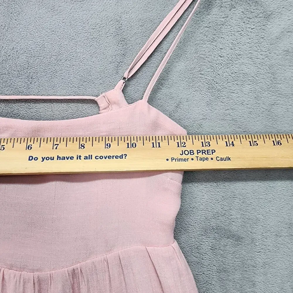 Love Tree Dress Women SMALL Pink Ruffled Crinkle Gauze Lined Beach Coastal Summe - Picture 9 of 13